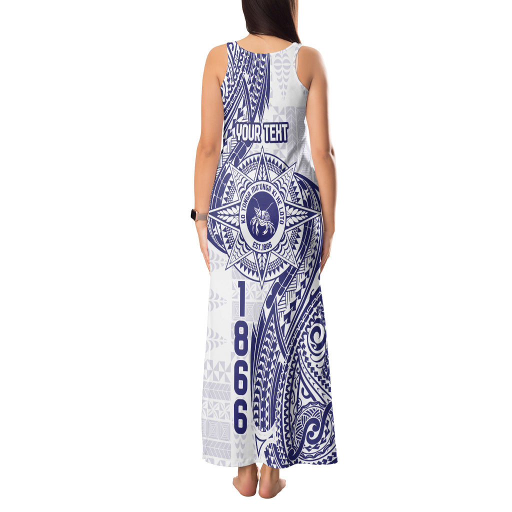 Personalised Tonga Tupou College Tolo Tank Maxi Dress Since 1866 Special Kupesi Pattern LT9 - Polynesian Pride