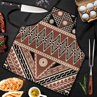 Vintage Bula Fiji Apron Brown Tapa Masi Motif LT9 Brown - Polynesian Pride