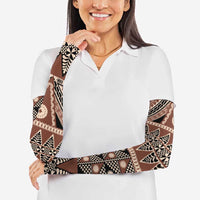 Vintage Bula Fiji Arm Sleeves Brown Tapa Masi Motif LT9 - Polynesian Pride