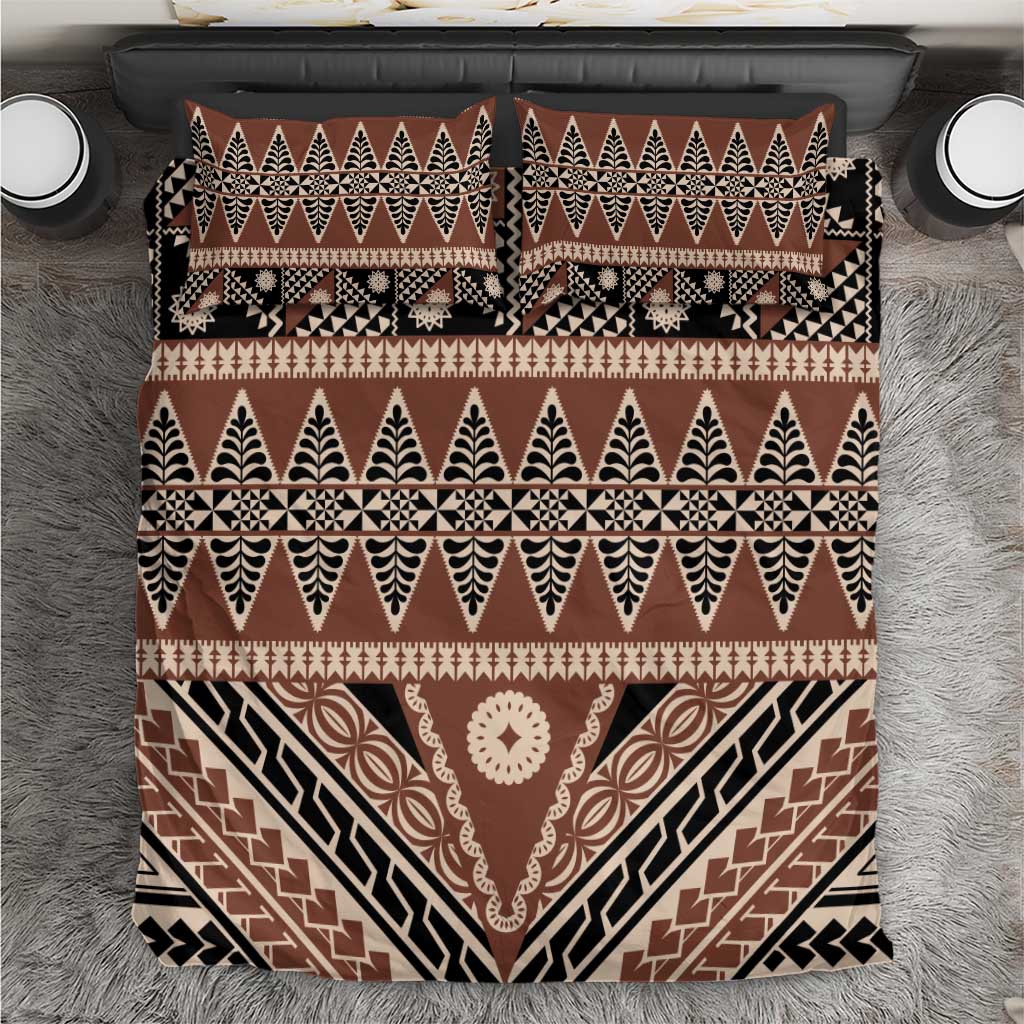 Vintage Bula Fiji Bedding Set Brown Tapa Masi Motif LT9 Brown - Polynesian Pride