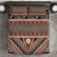 Vintage Bula Fiji Bedding Set Brown Tapa Masi Motif LT9 Brown - Polynesian Pride