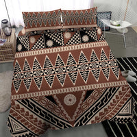 Vintage Bula Fiji Bedding Set Brown Tapa Masi Motif LT9 - Polynesian Pride