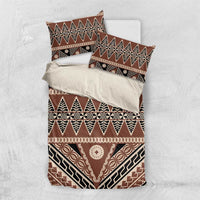 Vintage Bula Fiji Bedding Set Brown Tapa Masi Motif LT9 US Twin 172cm x 218cm Brown - Polynesian Pride