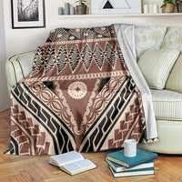 Vintage Bula Fiji Blanket Brown Tapa Masi Motif LT9 Brown - Polynesian Pride