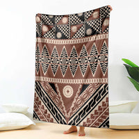 Vintage Bula Fiji Blanket Brown Tapa Masi Motif LT9 - Polynesian Pride