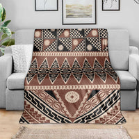 Vintage Bula Fiji Blanket Brown Tapa Masi Motif LT9 - Polynesian Pride