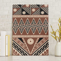 Vintage Bula Fiji Canvas Wall Art Brown Tapa Masi Motif LT9 Without Frame Brown - Polynesian Pride