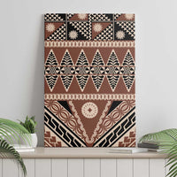 Vintage Bula Fiji Canvas Wall Art Brown Tapa Masi Motif LT9 - Polynesian Pride
