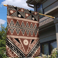 Vintage Bula Fiji Garden Flag Brown Tapa Masi Motif LT9 - Polynesian Pride