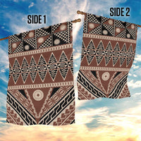 Vintage Bula Fiji Garden Flag Brown Tapa Masi Motif LT9 - Polynesian Pride