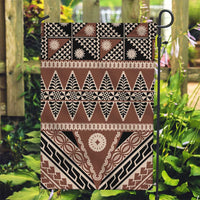 Vintage Bula Fiji Garden Flag Brown Tapa Masi Motif LT9 Garden Flag Brown - Polynesian Pride