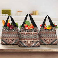 Vintage Bula Fiji Grocery Bag Brown Tapa Masi Motif LT9 3-pack One Size Brown - Polynesian Pride