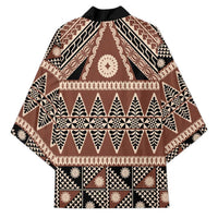 Vintage Bula Fiji Kimono Brown Tapa Masi Motif LT9 - Polynesian Pride