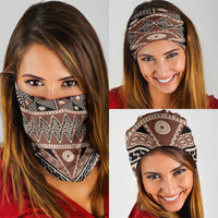 Vintage Bula Fiji Neck Gaiter Brown Tapa Masi Motif LT9 - Polynesian Pride