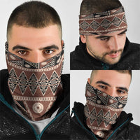 Vintage Bula Fiji Neck Gaiter Brown Tapa Masi Motif LT9 - Polynesian Pride