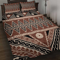 Vintage Bula Fiji Quilt Bed Set Brown Tapa Masi Motif LT9 Brown - Polynesian Pride