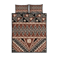Vintage Bula Fiji Quilt Bed Set Brown Tapa Masi Motif LT9 - Polynesian Pride