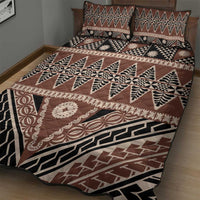 Vintage Bula Fiji Quilt Bed Set Brown Tapa Masi Motif LT9 - Polynesian Pride