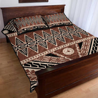 Vintage Bula Fiji Quilt Bed Set Brown Tapa Masi Motif LT9 - Polynesian Pride
