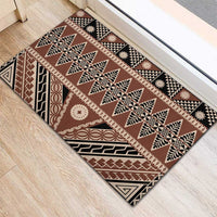 Vintage Bula Fiji Rubber Doormat Brown Tapa Masi Motif LT9 - Polynesian Pride