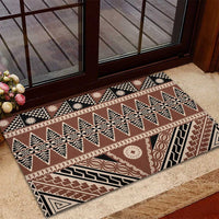 Vintage Bula Fiji Rubber Doormat Brown Tapa Masi Motif LT9 - Polynesian Pride