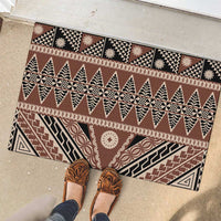 Vintage Bula Fiji Rubber Doormat Brown Tapa Masi Motif LT9 - Polynesian Pride