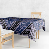 Vintage Bula Fiji Tablecloth Prussian Blue Tapa Masi Motif LT9 - Polynesian Pride
