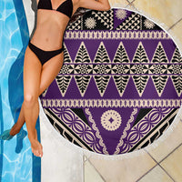 Vintage Bula Fiji Beach Blanket Purple Tapa Masi Motif LT9 - Polynesian Pride