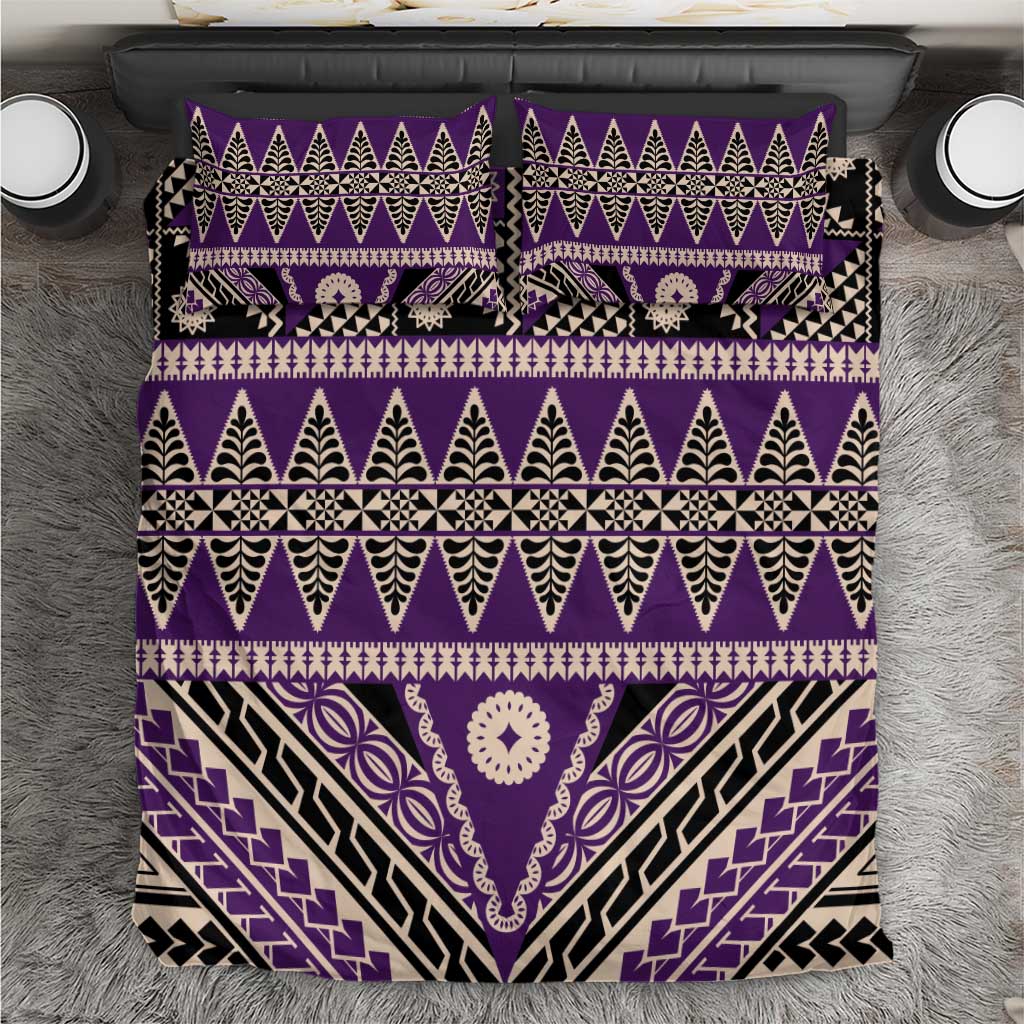 Vintage Bula Fiji Bedding Set Purple Tapa Masi Motif LT9 Purple - Polynesian Pride