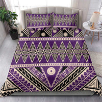 Vintage Bula Fiji Bedding Set Purple Tapa Masi Motif LT9 - Polynesian Pride