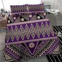 Vintage Bula Fiji Bedding Set Purple Tapa Masi Motif LT9 - Polynesian Pride