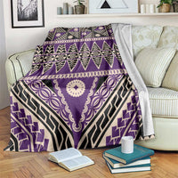 Vintage Bula Fiji Blanket Purple Tapa Masi Motif LT9 Purple - Polynesian Pride