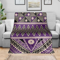 Vintage Bula Fiji Blanket Purple Tapa Masi Motif LT9 - Polynesian Pride