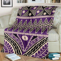 Vintage Bula Fiji Blanket Purple Tapa Masi Motif LT9 - Polynesian Pride