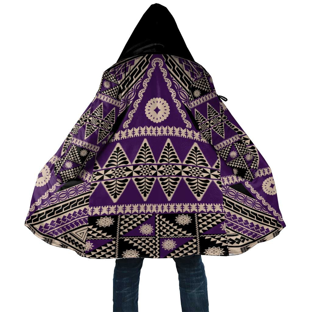 Vintage Bula Fiji Cloak Purple Tapa Masi Motif LT9 Unisex Purple - Polynesian Pride