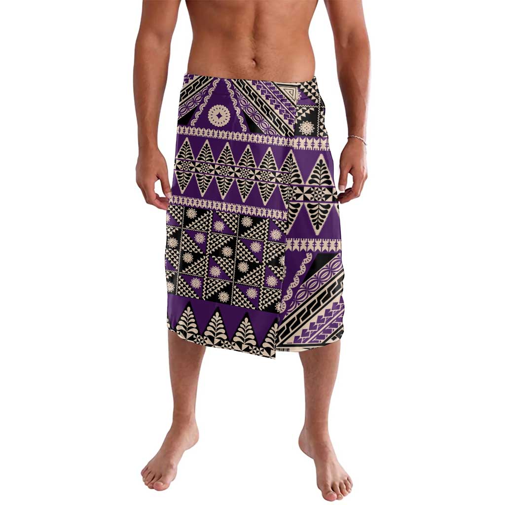 Vintage Bula Fiji Lavalava Purple Tapa Masi Motif LT9 Purple - Polynesian Pride