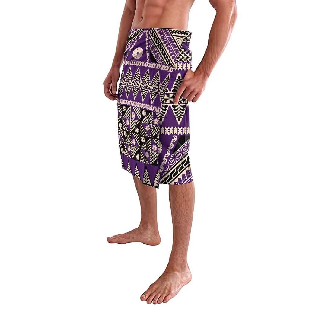 Vintage Bula Fiji Lavalava Purple Tapa Masi Motif LT9 - Polynesian Pride