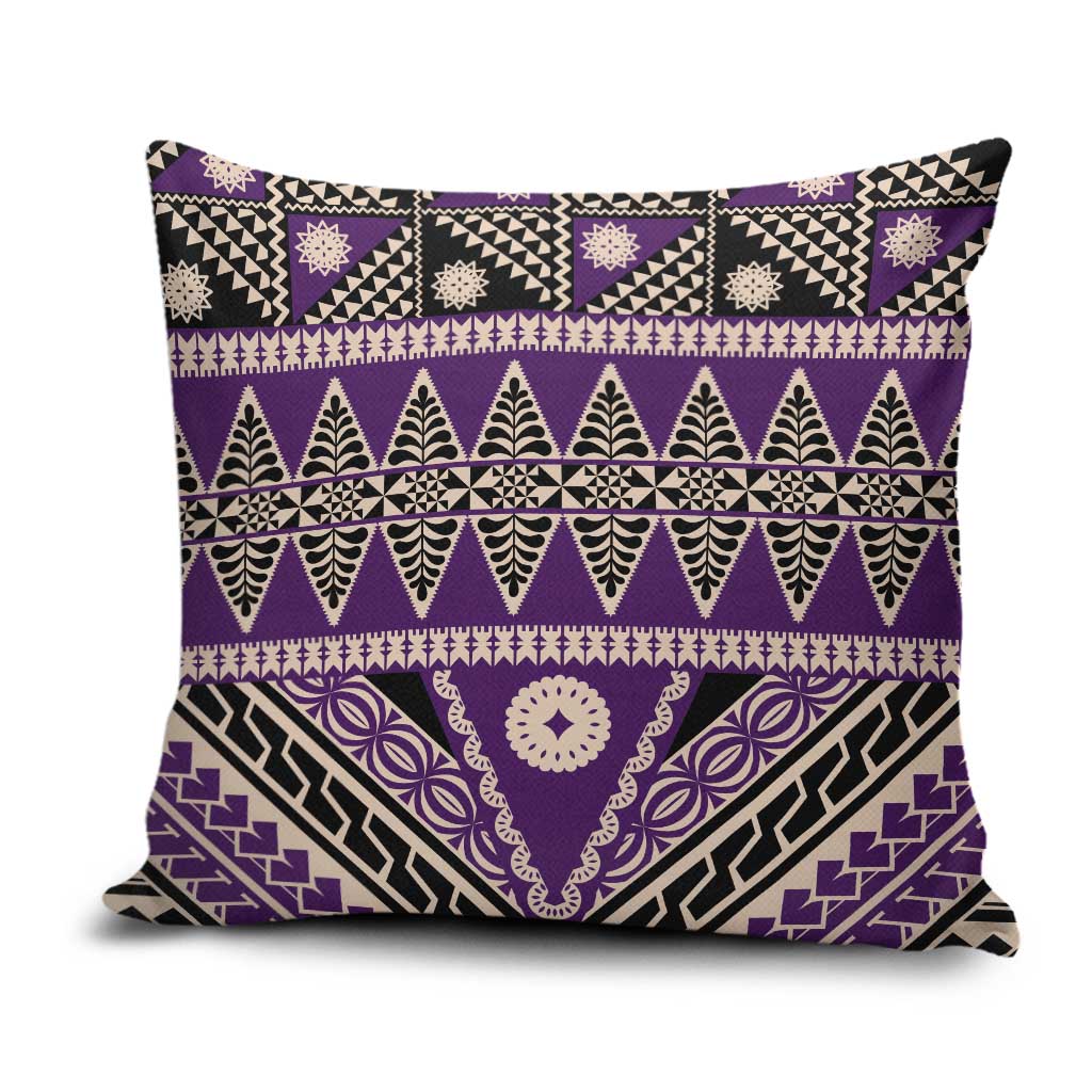 Vintage Bula Fiji Pillow Cover Purple Tapa Masi Motif LT9 Purple - Polynesian Pride