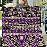 Vintage Bula Fiji Quilt Purple Tapa Masi Motif LT9 Purple - Polynesian Pride