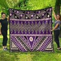 Vintage Bula Fiji Quilt Purple Tapa Masi Motif LT9 - Polynesian Pride