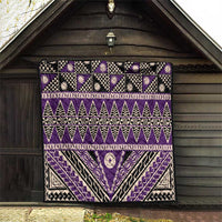 Vintage Bula Fiji Quilt Purple Tapa Masi Motif LT9 - Polynesian Pride