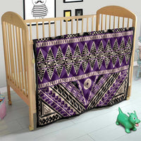 Vintage Bula Fiji Quilt Purple Tapa Masi Motif LT9 - Polynesian Pride