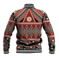 Vintage Bula Fiji Baseball Jacket Red Tapa Masi Motif LT9 - Polynesian Pride