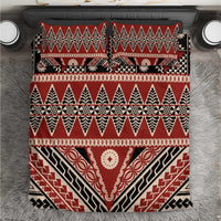Vintage Bula Fiji Bedding Set Red Tapa Masi Motif LT9 Red - Polynesian Pride