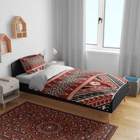Vintage Bula Fiji Bedding Set Red Tapa Masi Motif LT9 - Polynesian Pride