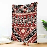 Vintage Bula Fiji Blanket Red Tapa Masi Motif LT9 - Polynesian Pride