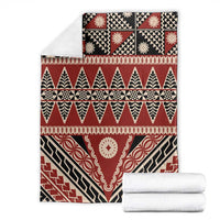 Vintage Bula Fiji Blanket Red Tapa Masi Motif LT9 - Polynesian Pride
