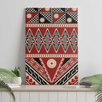 Vintage Bula Fiji Canvas Wall Art Red Tapa Masi Motif LT9 - Polynesian Pride