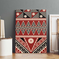 Vintage Bula Fiji Canvas Wall Art Red Tapa Masi Motif LT9 - Polynesian Pride
