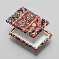 Vintage Bula Fiji Canvas Wall Art Red Tapa Masi Motif LT9 - Polynesian Pride